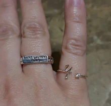 A-Z de acero inoxidable para mujer, 26 anillos con letras, anillo de boda pequeño con alfabeto, anillos con iniciales de cristal, accesorios de joyería para dedo