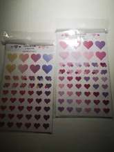 Pegatinas decorativas para la agenda, 2 hojas (100 uds) con bonito gradiente de corazones amorosos