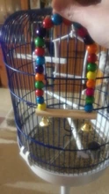 Wooden Parrot Swing Toy Bird Cage Accessories Bird Stand Rack Hanging Perch For Bird Parrot Swing Toy with Colorful Beads Bells