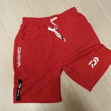 Daiwa-pantalones cortos de pesca transpirables para hombre, ropa de pesca de secado rápido con múltiples bolsillos, pantalones cortos por debajo de la rodilla, con cintura elástica, para verano