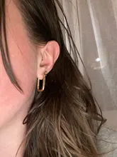 ANENJERY aro-pendientes de plata de primera ley diseño geométrico para mujer, aretes pequeños, aros pequeños, plata esterlina 925, estilo francés, Punk, Hip Hop, fiesta