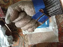 Guantes de seguridad laboral de acero inoxidable, 1 Uds., anticorte, malla metálica, para carnicero