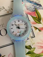 UTHAI-Reloj de pulsera CQ82 para niños y niñas, cronógrafo luminoso con correa de silicona y dibujos animados