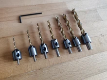 3-10mm vástago redondo revestimiento de titanio de HSS Countersink taladro poco carpintería chaflán aburrido herramienta para trabajar la madera con Hex L-llave