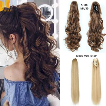 XINRAN Synthetic Fiber Claw Clip Wavy Ponytail Various Colors Clip In Hair Extensions For Women Long Wave Straight Ponytail 
XINRAN Synthetic Fiber Claw Clip Wavy Ponytail Various Colors Clip In Hair Extensions For Women Long Wave Straight Ponytail