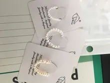 Momiji-Anillo de perlas ovaladas para mujer, elástico ajustable, cuentas de perlas con acero inoxidable, regalos de joyería