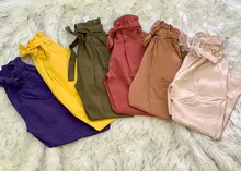 Belt-Pants Trousers Women Pink Ankle-Length High-Waist Korean Spring Summer Female TIGENA