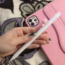 Skin Pouch Cover Cap-Holder Pencil Protective-Case Silicone Cute For iPad Nib Cat Apple