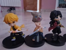 6 unids/set Anime demonio asesino Kimetsu No Yaiba figura Q Posket Kamado Tanjirou Kamado Nezuko Agatsuma juguetes 6cm