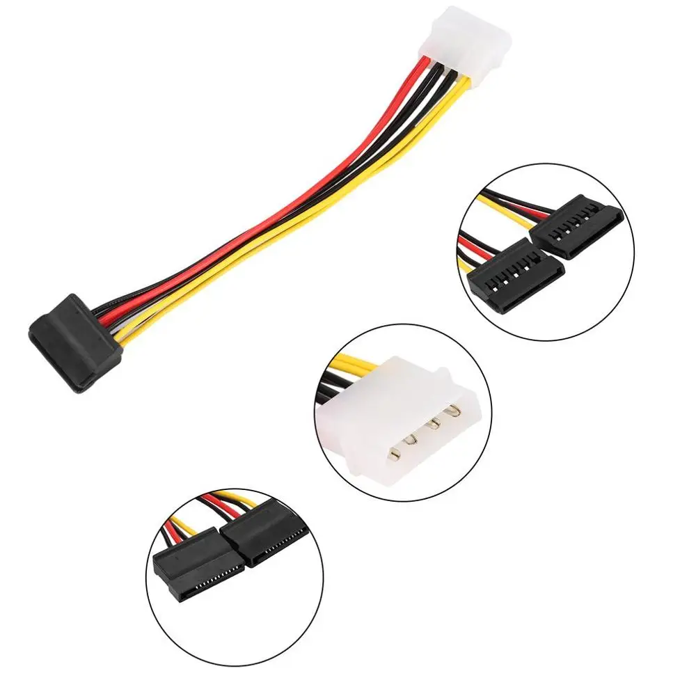 13.1 cm 1pcs Serial ATA SATA 4 Pin IDE Molex to 2 of 15 Pin HDD Y Splitter Hard Drive Power Adapter Supply Cable Hot Worldwide
13.1 cm 1pcs Serial ATA SATA 4 Pin IDE Molex to 2 of 15 Pin HDD Y Splitter Hard Drive Power Adapter Supply Cable Hot Worldwide