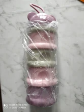 Caja portátil de almacenamiento de alimentos para bebés, recipiente para aperitivos con dibujos animados de cereales esenciales, estilo oso, 3 / 4 capas