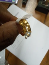 Conjunto de anillo de boda de lujo para mujer, de acero inoxidable, Color dorado, joyería de moda, anillos de compromiso de piedra de compromiso para mujer