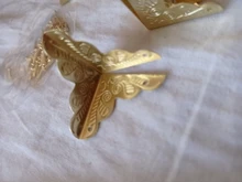 12X decorativo latón antiguo de oro joyas de plata caja de regalo de vino caja de madera en el pecho borde Protector de la esquina guardia 25mm + uñas