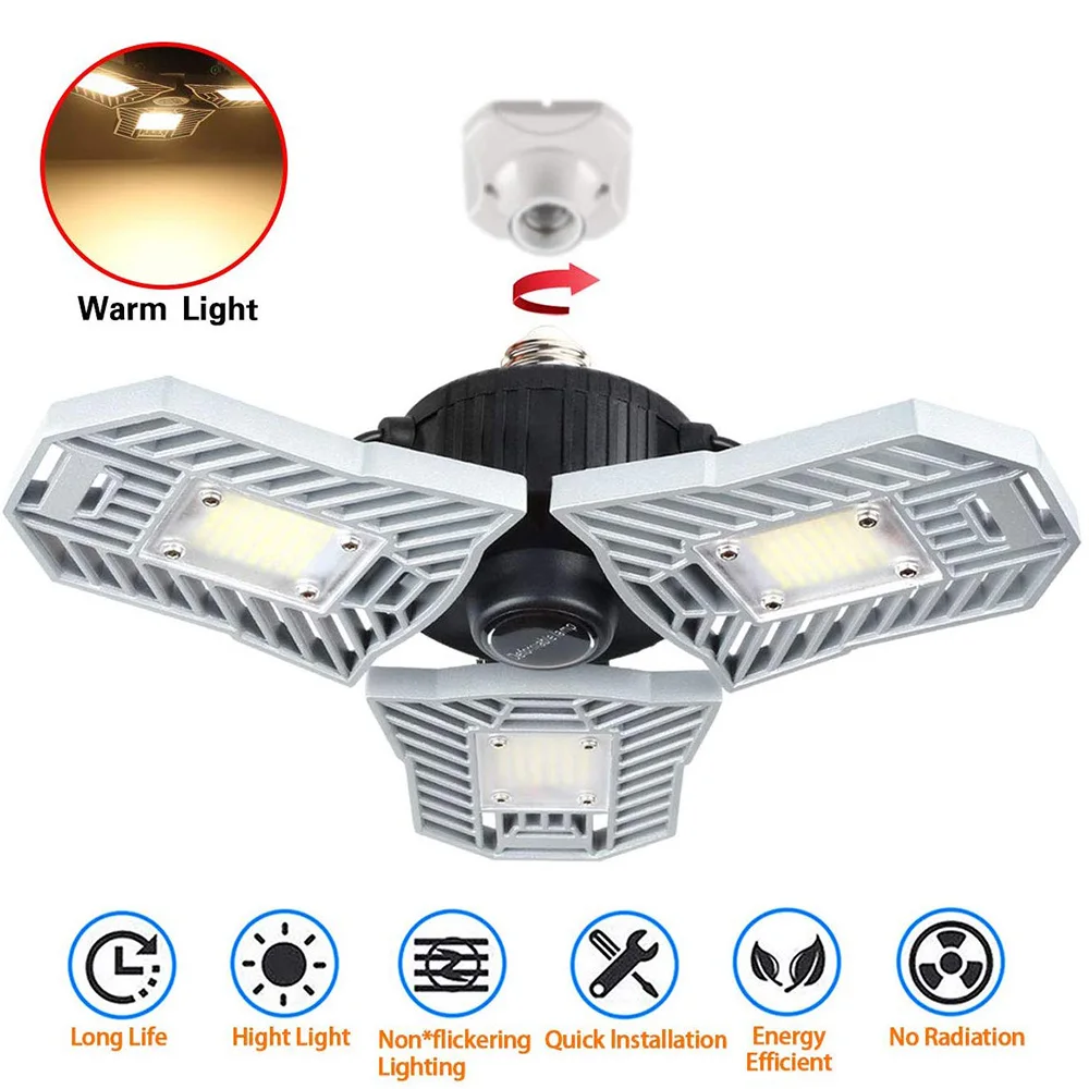 LED Garage Lights Warm Light 60W Led Shop Lights for Garage with 3 Adjustable Panels CRI 80 Screw-in Garage Ceiling Light
LED Garage Lights Warm Light 60W Led Shop Lights for Garage with 3 Adjustable Panels CRI 80 Screw-in Garage Ceiling Light