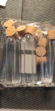ECos-tubo de ensayo de fondo redondo de plástico transparente, 10 unidades/lote, 12x60mm, con tapones de corcho, tubos de té perfumados vacíos #280735