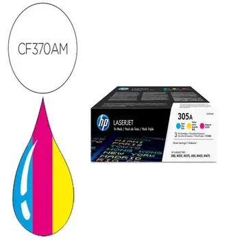 

Toner hp 305a laserjet pro 300 / m351 / 400 / m451 / mfp m375 / mfp m475 pack color yellow cyan magenta 2600 155059-CF370AM