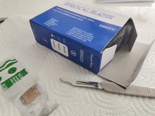 Cuchillas de bisturí 100 unids/caja para uso médico Dental, herramienta de belleza, acero inoxidable