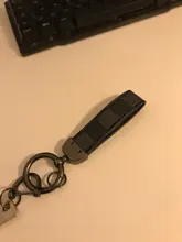 Llavero con cordón de cuero genuino para hombre y mujer, diseño cuadrado, hebilla de bronce de cañón, Soporte para Llavero de coche, joyería, regalo