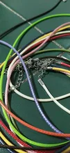 10 unids/lote 2 mm de cuero Real hecho a mano ajustable trenzado collares de cuerda y amuletos colgantes resultados langosta cierre cable cadena
