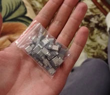 20 unids/lote de conectores USB macho de 5 pines, conector Micro USB de carcasa de plástico, enchufe trasero, terminales Sockect