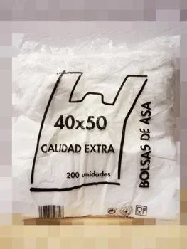BOLSA PLASTICO CAMISETA ASA -- 40X50 CM -- -PAQUETE 200 UNIDADES -- ENVIOS 24-48 HORAS
BOLSA PLASTICO CAMISETA ASA -- 40X50 CM -- -PAQUETE 200 UNIDADES -- ENVIOS 24-48 HORAS