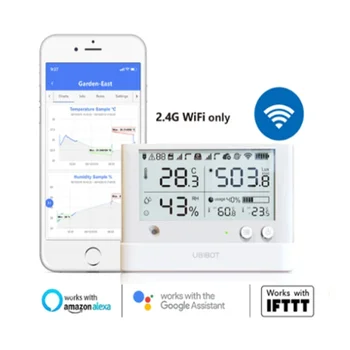 

UbiBot WS1 pro WiFi version,temperature,humidity,light data logger ,remote alert IoT platform sync data for lab,server room