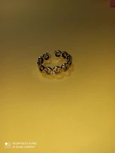 Anillo de dedo con carita sonriente para mujer, sortija con carita sonriente, apertura de tamaño variable, joyería, anillo ajustable abierto