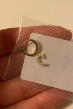 Pendiente de aro de Plata de Ley 925 con 26 letras de zirconia, pendientes de cartílago, hélice de perforación, aros joyería fina A30, 1 Uds.