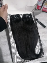 Rebecca-mechones de pelo liso brasileño tejido, 4 mechones, 190g, negro, marrón, rojo, cabello humano en 6 colores #1 # 1B #2 #4 # 99J # Burgundy