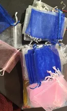 Lote de 100 bolsas de organza para joyas y regalos de 23 colores, bolsitas para regalos de boda, para navidad, para guardar dulces, embalaje de joyerías, 5*7 cm, 7*9 cm, 9x12cm