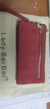 Cartera de cuero mate con doble cremallera para mujer, bolso de mano de día, cartera