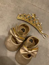 Mamá y bebé de 0-18M recién nacido bebé niña en primer lugar los caminantes zapatos de cuero de la Pu lindo arco princesa zapatos de Cumpleaños + diadema