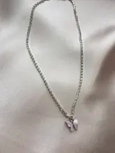 Gargantilla de mariposa acrílica deslumbrante, collar con cadena de diamantes de imitación, collar sencillo de Color blanco y negro, joyería Coreana de Animal