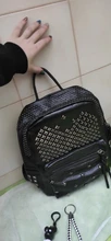 Mochila de piel sintética con remaches para mujer, morral escolar con remaches Preppy, pequeña, para viaje, 2019
