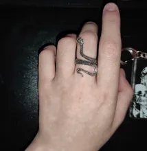 1 pieza nuevo europeo Retro Punk muy grandes espíritu anillo de serpiente de la personalidad de la moda estereoscópico anillo ajustable con apertura de la joyería