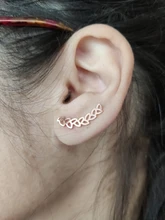 Pendientes de hojas Punk bohemio trepadores de oreja para mujer, hoja de planta flor y estrellas, pendiente de tuerca, joyería bonita para niña, Mini arete de oreja oorbellen