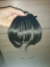 Flequillo postizo de pelo sintético con Clip, extensión de cabello, flequillo de aire, negro y marrón