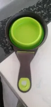 Cuenco plegable para mascotas, cuchara de comida, bolsa de comida, tazón de agua, taza medidora, cuchara de comida para perros, 1 ud.