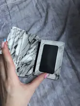 Tarjetero con textura de mármol, cartera pequeña de bolsillo para tarjetas de crédito, delgado y delgado, color blanco
