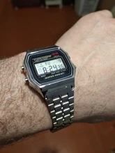 Relojes electrónicos deportivos para hombre, pulsera Digital cuadrada clásica multifunción de aleación