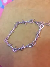 Gargantilla de alambre con púas para mujer, gargantilla de alambre de hierro, estilo gótico, Hip-hop, Punk, pequeña pulsera de espinas, regalos