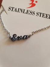 Skyrim-pulsera con nombre personalizado para mujer y niña, cadena de acero inoxidable con letras, pulseras con dijes, regalo de joyería único personalizado