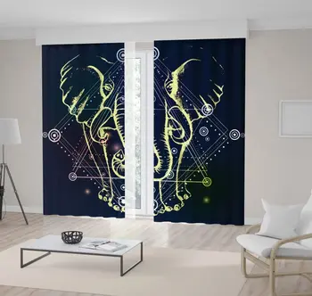 Curtain Elephant and Sacred Geometry Line Art on Dark Background Boho Hipster Style Print Navy Yellow
Curtain Elephant and Sacred Geometry Line Art on Dark Background Boho Hipster Style Print Navy Yellow