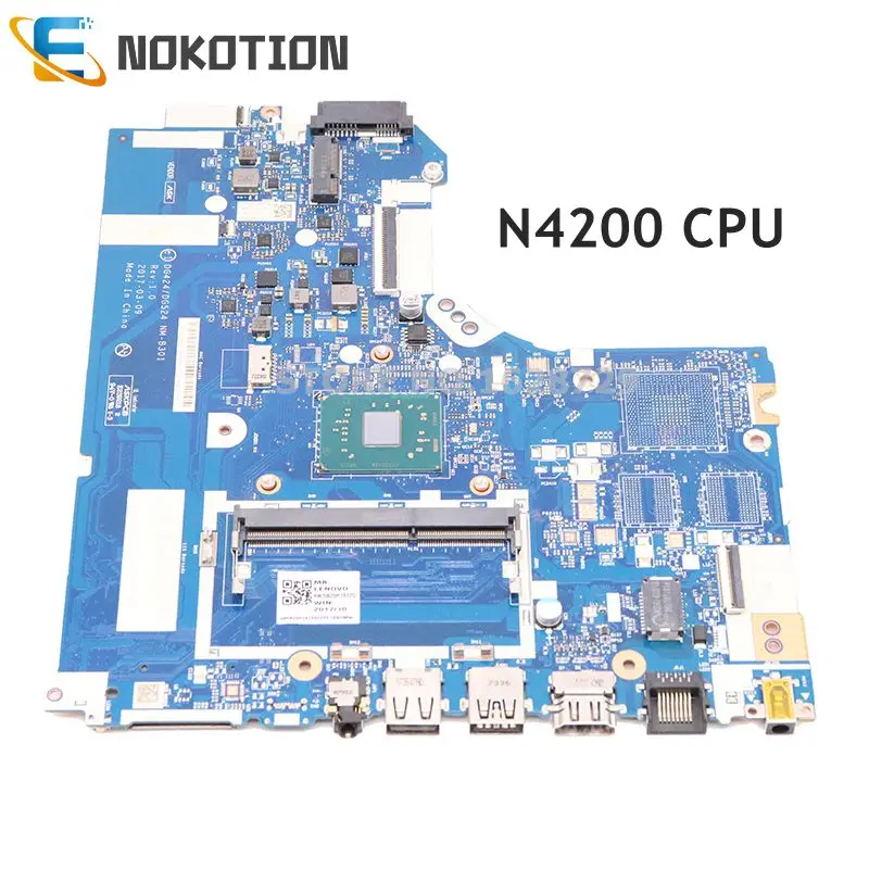 Фото NOKOTION для Lenovo ideapad 320-14IAP материнская плата ноутбука DG424 DG524 NM-B301 5B20P19720 14 дюймов SR2Z5