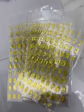 Pegatinas con número de 10 hojas, pegatinas con número de Color dorado/plateado, decoración artesanal para el hogar, papelería