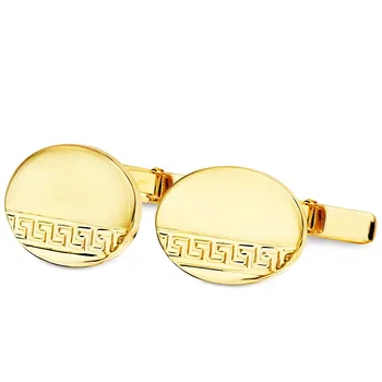 Cufflinks 18k gold greca oval 18mm. Matte Glitter Man
Cufflinks 18k gold greca oval 18mm. Matte Glitter Man