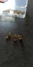 Canner 1 925 Pendientes tipo botón de plata fina para mujer oro Mini Luna estrella aretes geométricos Bijoux Pendientes Piercing 2020 W5