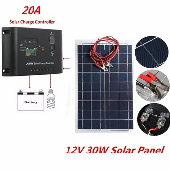 12V 30W Solar Panel with 10A 20A Charger Controller PolyCrystalline Semi Solar Charger Battery for Car Boat Solar System
12V 30W Solar Panel with 10A 20A Charger Controller PolyCrystalline Semi Solar Charger Battery for Car Boat Solar System