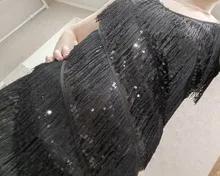 Vestido Vintage del gran Gatsby para mujer, vestido de lentejuelas de fiesta Vintage de los años 1920, camisola Sexy con cuello en V, vestido de flecos dorados, trajes de Flapper