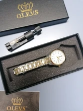OLEVS-reloj de cuarzo clásico para mujer, resistente al agua, correa de acero inoxidable, reloj de moda para mujer, reloj con fecha de regalo